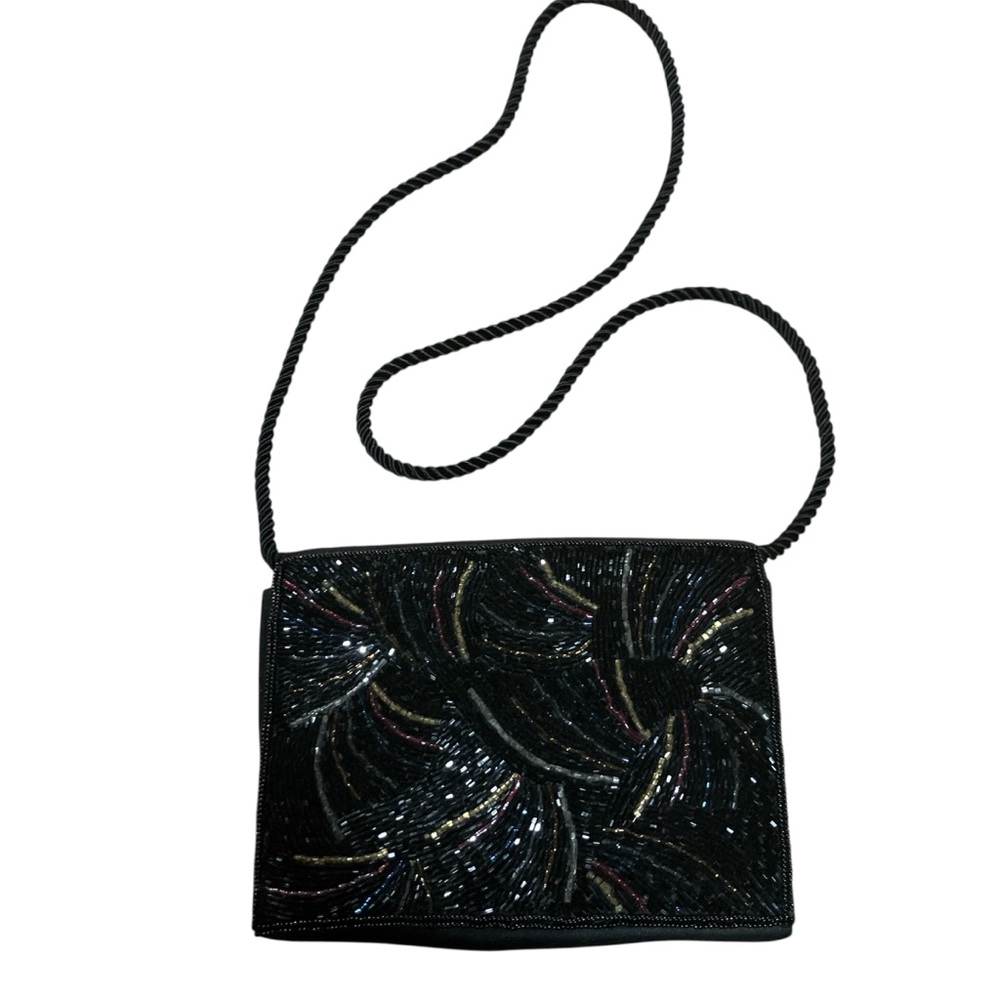 Elegant Black Beaded Women's Bag